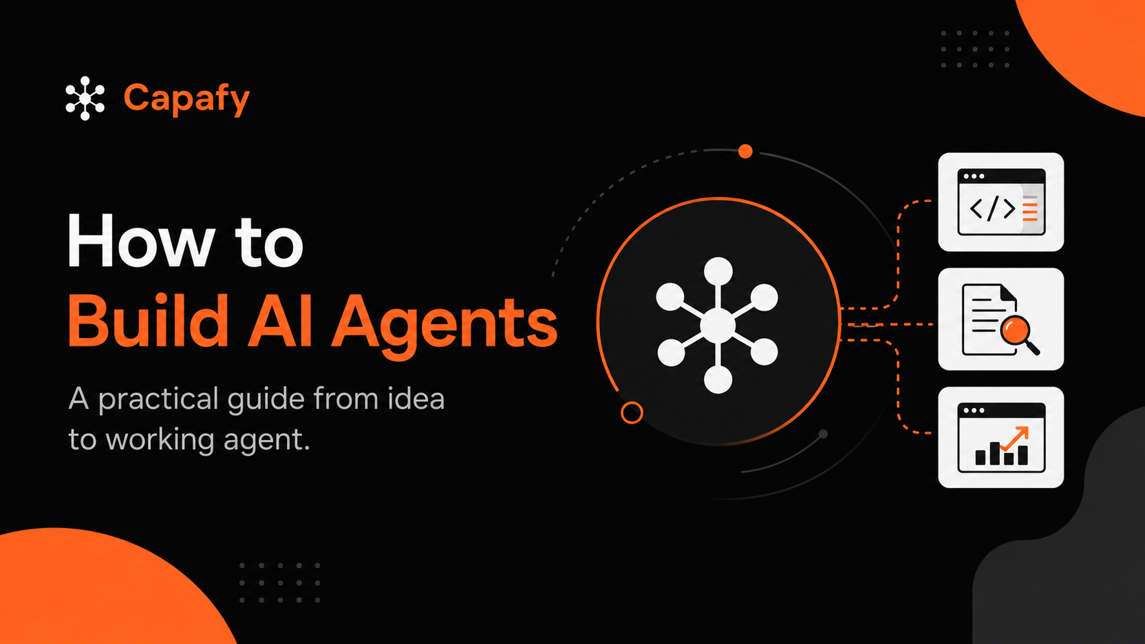 A simple AI agent workflow connecting instructions, tools, checks, and outputs